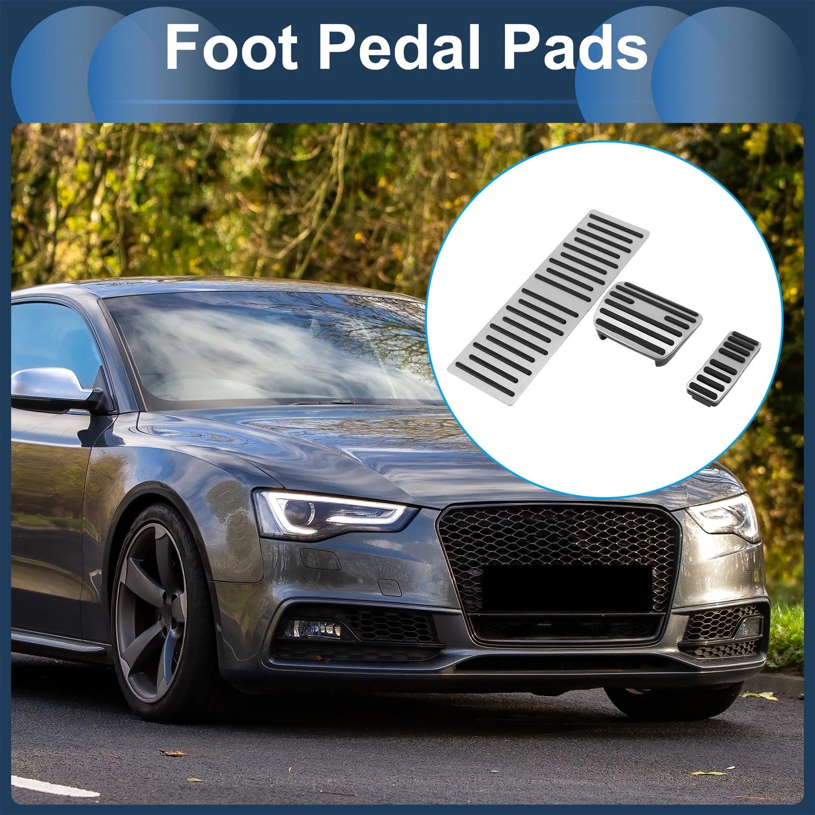 3X Automatic Foot Accelerator Pedal Covers for Audi A4 A5 A6 Q5 (2014–2020)