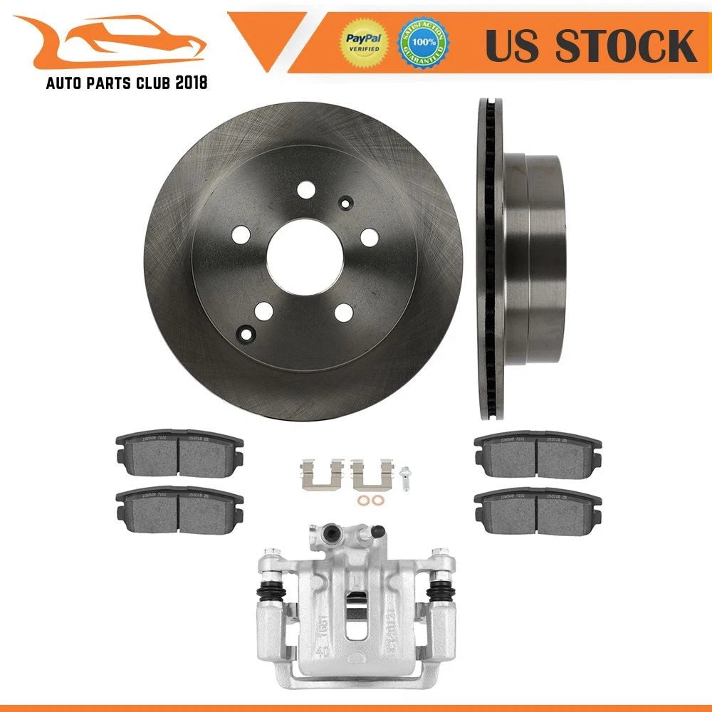 Left Disc Brake Caliper & Rear Rotor Ceramic Pad for Chevy Equinox (2010–2017)