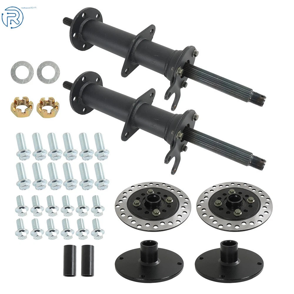 Set of 4 Rear Axle Kit for Go Kart Golf Cart ATV 40" 4 Stud Hub 7" 8" Wheels