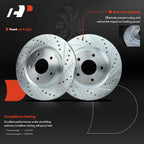 Front Drilled Brake Rotors & Ceramic Pads for Nissan Sentra (2017)