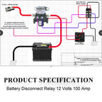 Battery Disconnect Relay 12V 100A for (01-00055-000)