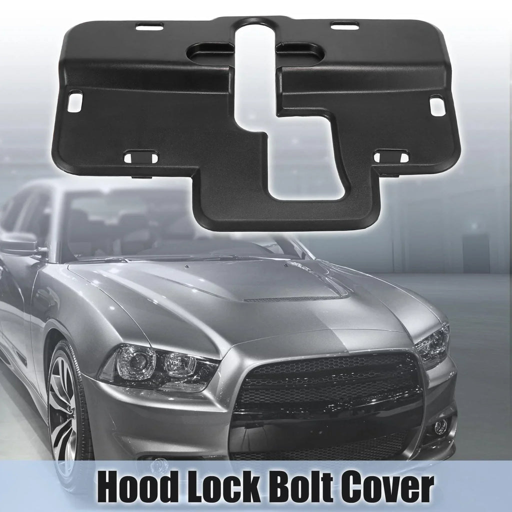 Black Hood Lock Bolt Cover Trim for Dodge Charger (2011-2020)