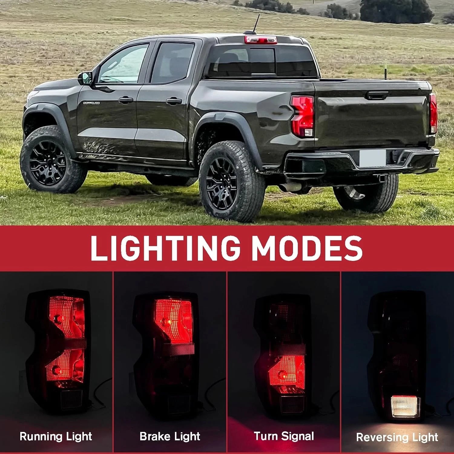 Halogen Tail Lights Set for Chevy Colorado (2023–2024) w/Bulbs