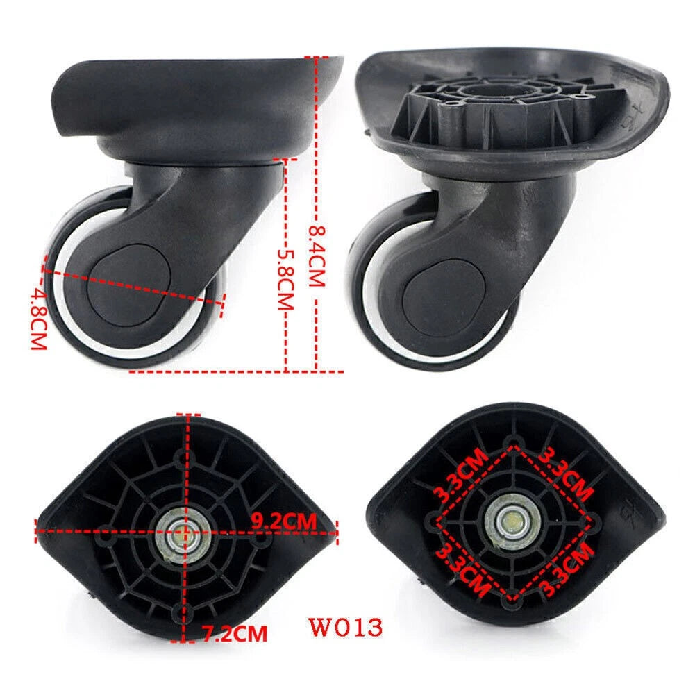 Set of 4 Swivel Wheels for Universal Suitcase Luggage Trolley