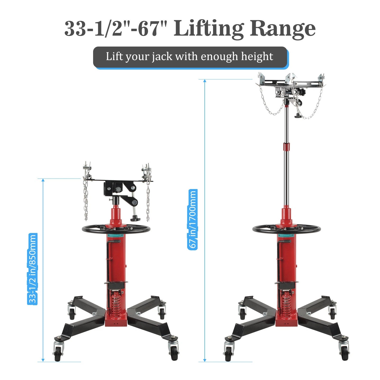 2 Stage Hydraulic Transmission Jack for Universal Use (1100 1660LBS)