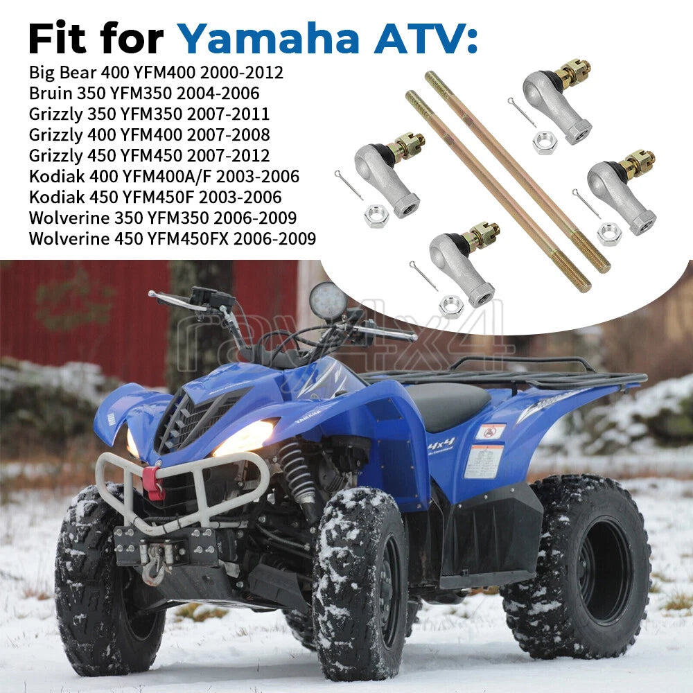 2 Tie Rod Sets for Yamaha Big Bear 400 4WD YFM400 (2000–2012)