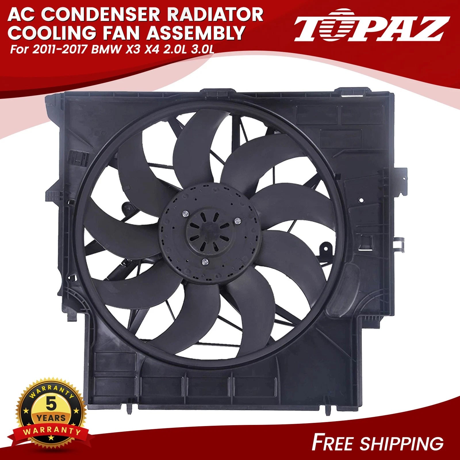 AC Condenser Cooling Fan Assembly for BMW X3 X4 (2011–2017)