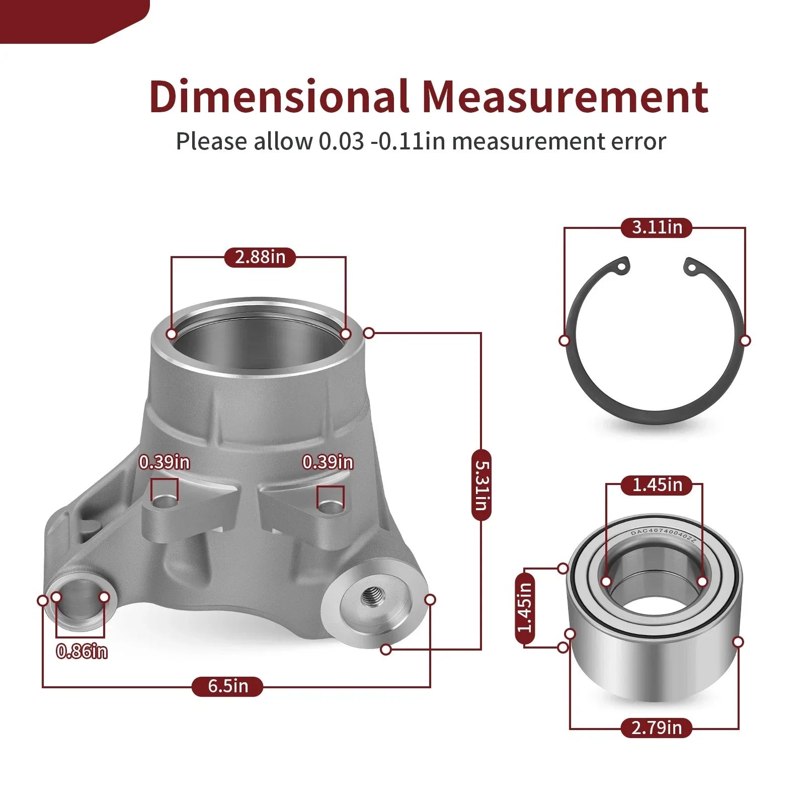 2 x Rear Wheel Bearing Carrier for Polaris Sportsman 500 HO (2008–2013)