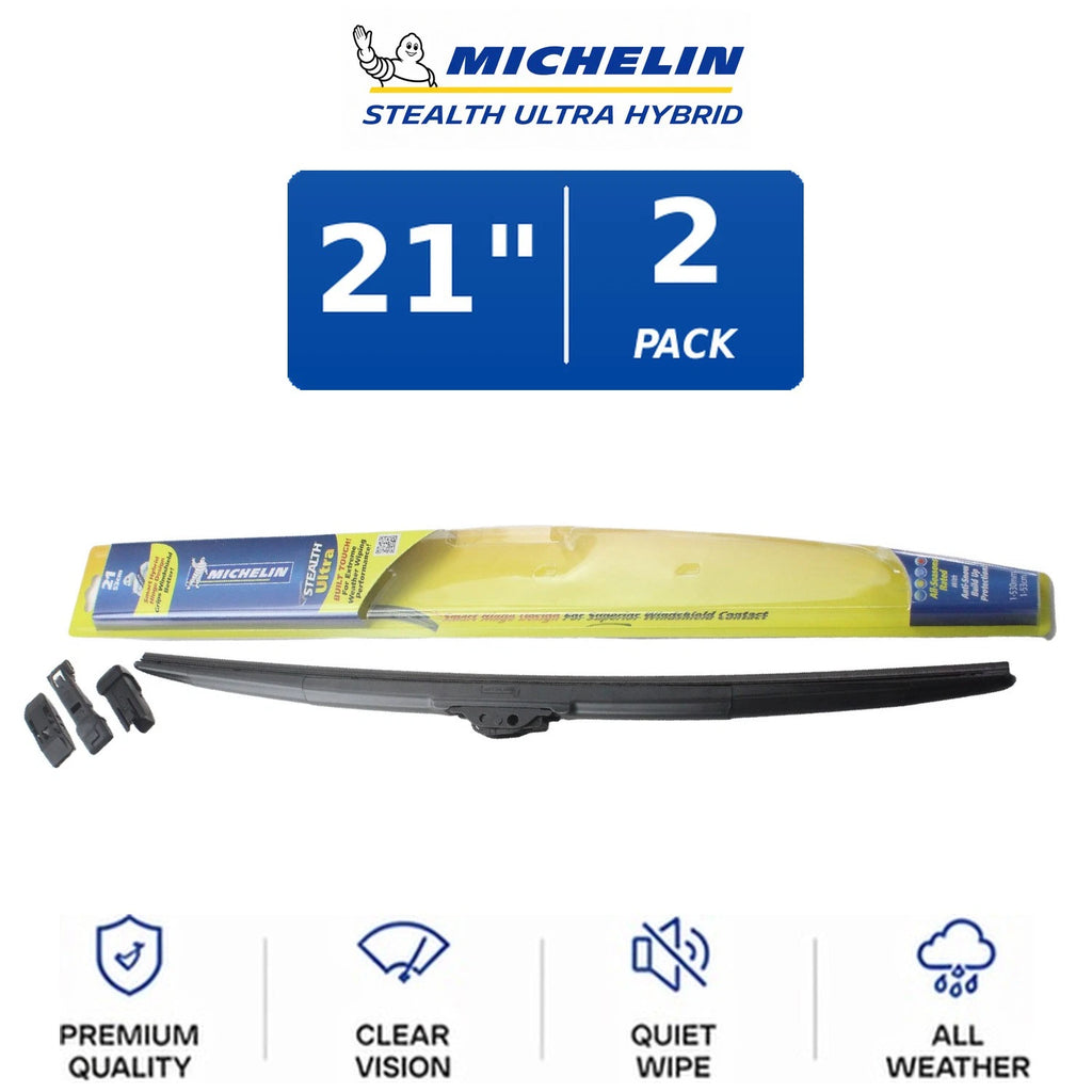 Set of 2 Michelin Stealth Ultra Hybrid Wiper Blades 21" for