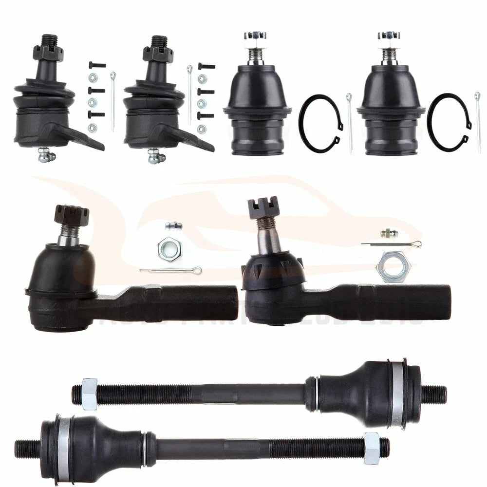 Set of 8 Front Upper Lower Ball Joints Tie Rods for Dodge Dakota (1997–1999)