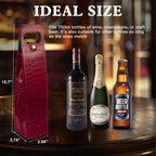 Red Crocodile Grain Leather Wine Carrier Tote Bag for Party