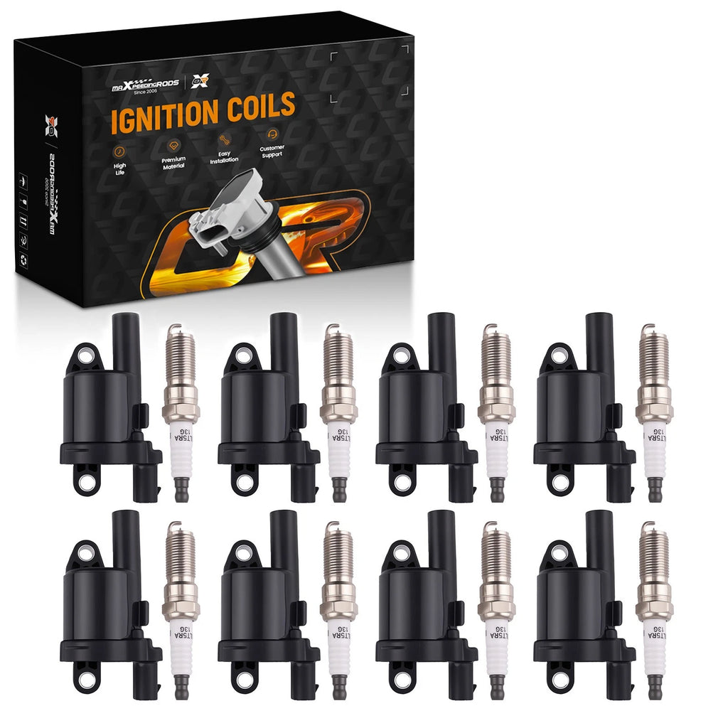 8x Ignition Coil + Spark Plug for Chevrolet Silverado Suburban Tahoe GMC 14-19