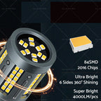 LED White Rear Reverse Bulbs BA15s for Holden Commodore (VT–VE)