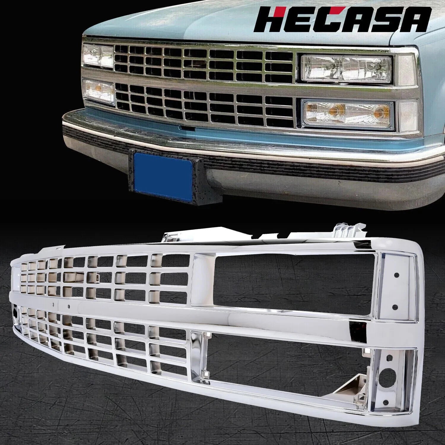 Chrome Grille for Chevy C K 1500 2500 3500 Silverado (1988–1993)