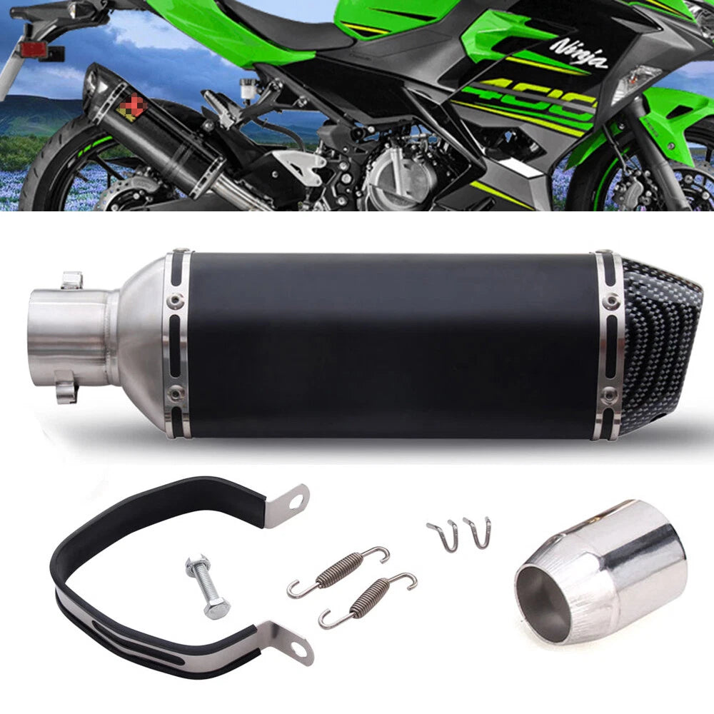 Universal 38-51mm Motorcycle Exhaust Tips Muffler Tail Pipe Steel Short
