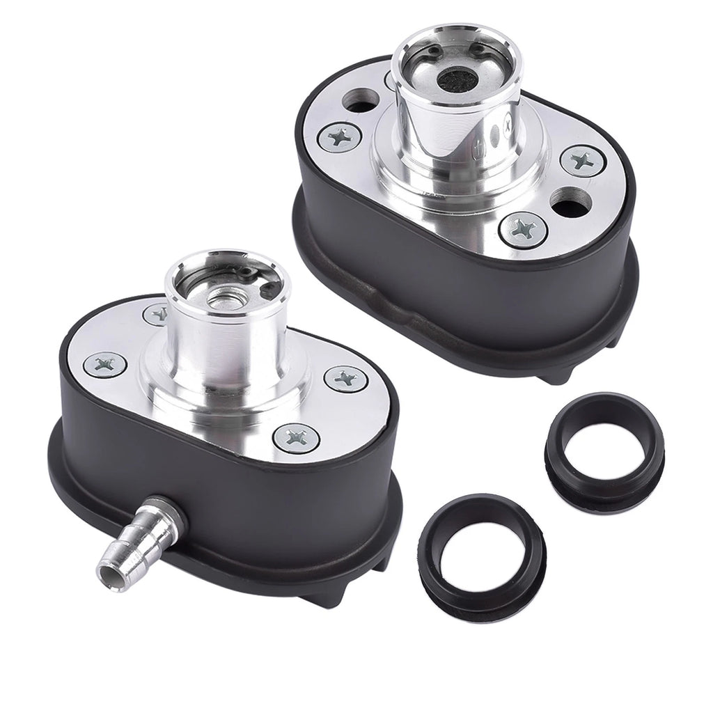 Finned Oval Black Aluminum Valve Cover Breather & PCV Valve Combo Kit for
