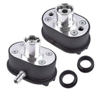 Finned Oval Black Aluminum Valve Cover Breather & PCV Valve Combo Kit for