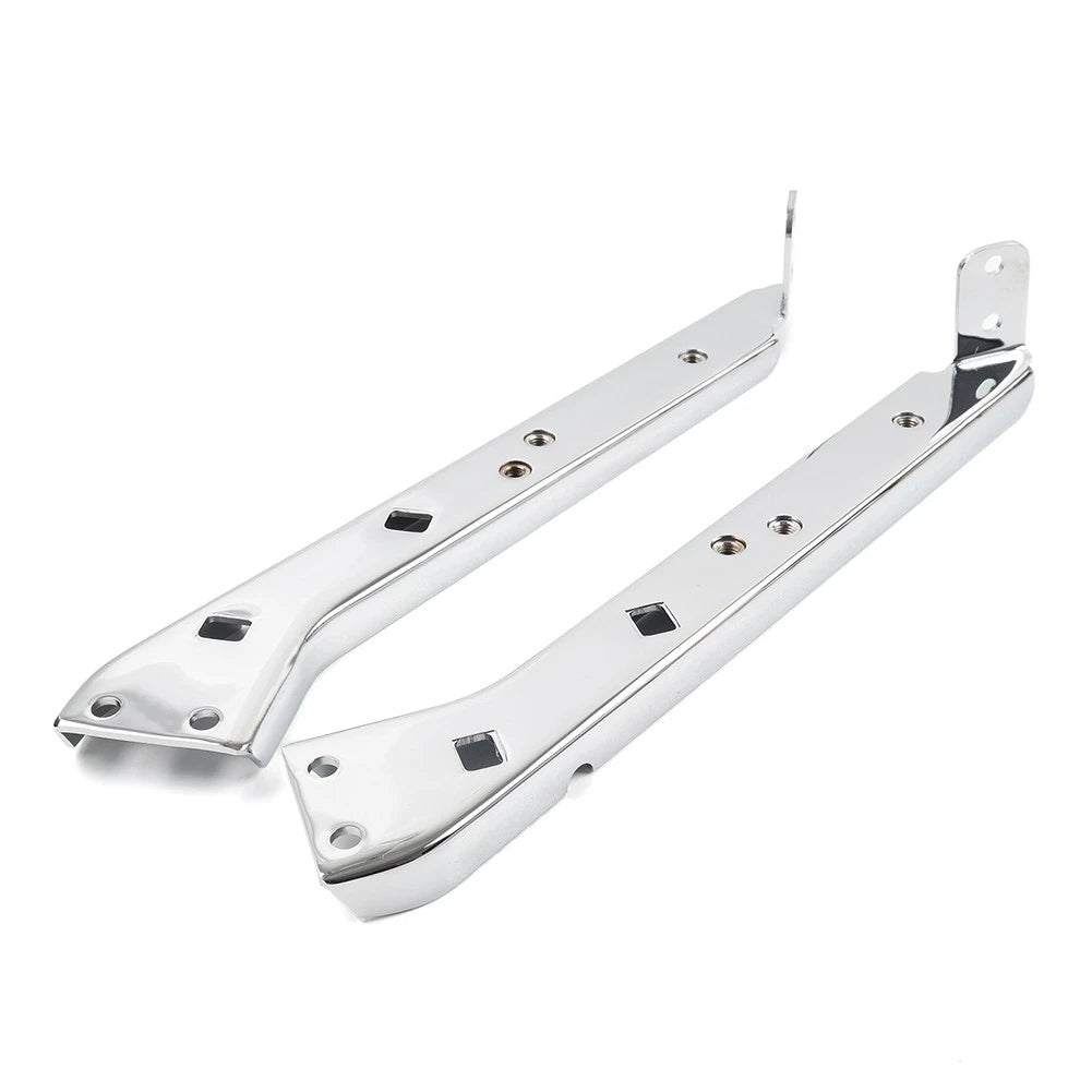 Set of 2 Saddlebag Rail Support Brackets Chrome for Harley Touring (1985–2008)