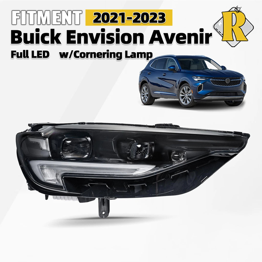 Full LED Headlight w/Cornering Lamp Projector Right for Buick Envision (2021–2023)