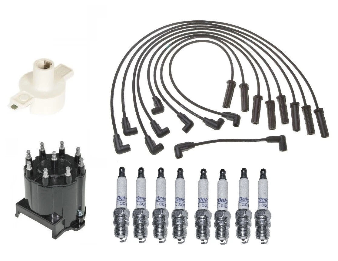 Ignition Kit with Distributor Rotor, Cap, Wire, Spark Plugs .045" for GMC Chevy