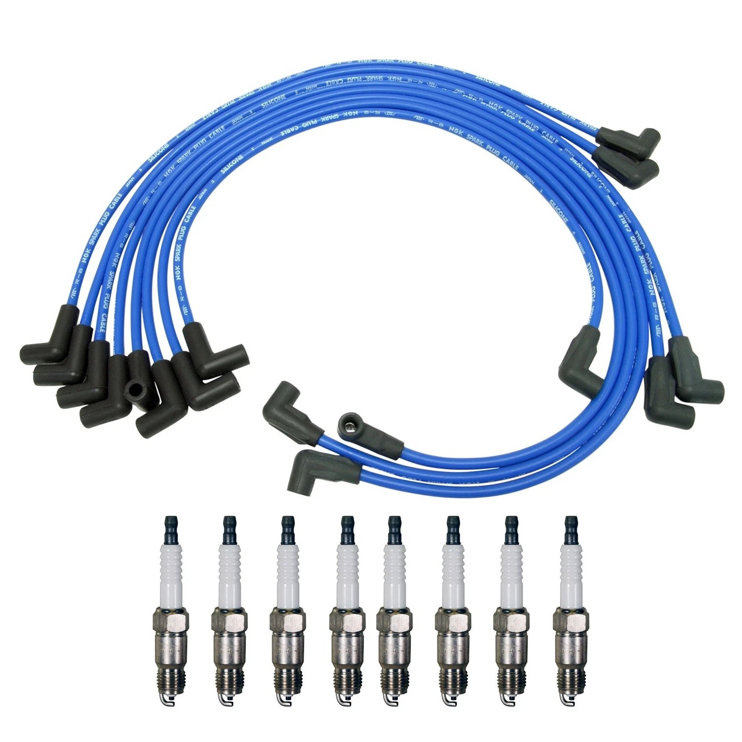 NGK 8mm Wire Set & Denso Spark Plug Kit for Hummer K1500 (1992–2000)