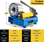 Hydraulic Hose Crimper with 8 Dies for Pipe Clamping (10mm-30mm)