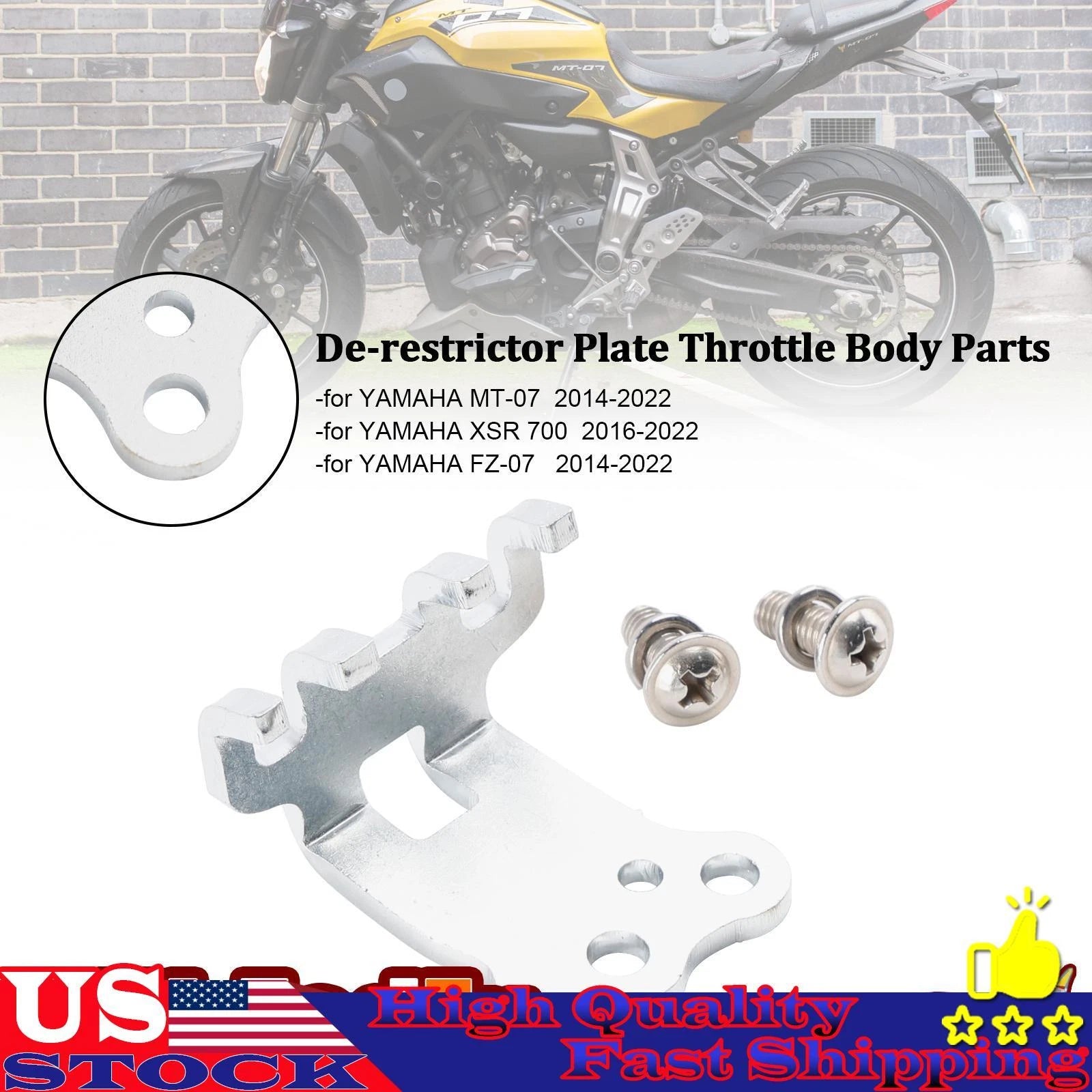De-restrictor Plate for Yamaha MT-07 FZ-07 XSR700 (2014–2022)