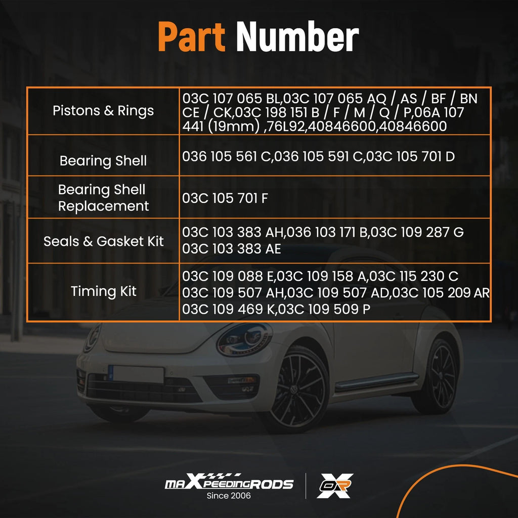 Engine Pistons & Seals Overhaul Kit for VW Audi 1.4 TSI (2010–2018)