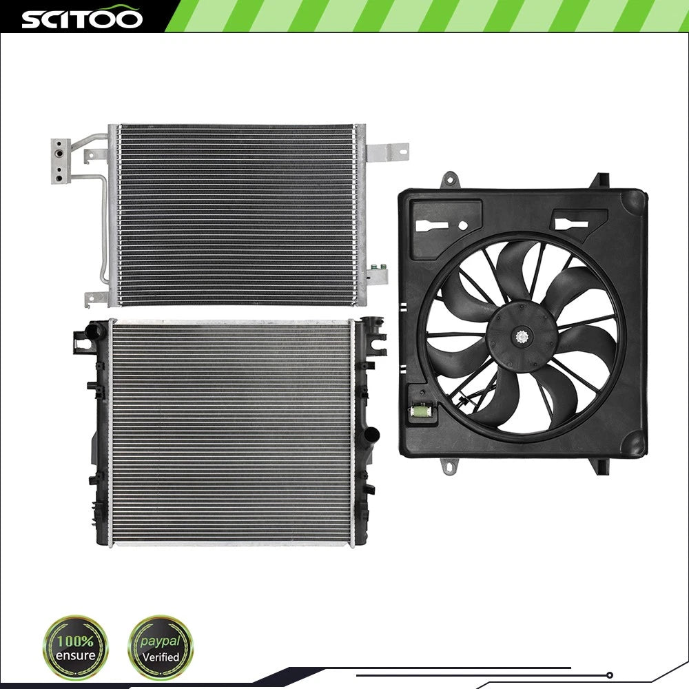 Cooling Fan & Radiator & Condenser Kit for Jeep Wrangler (2007–2011)