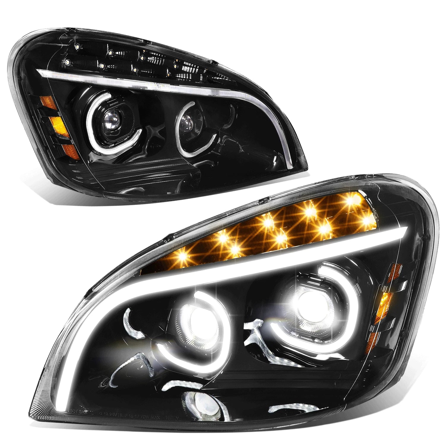 Full LED C-Halo Projector Headlight Lamps for Cascadia (2008–2017)