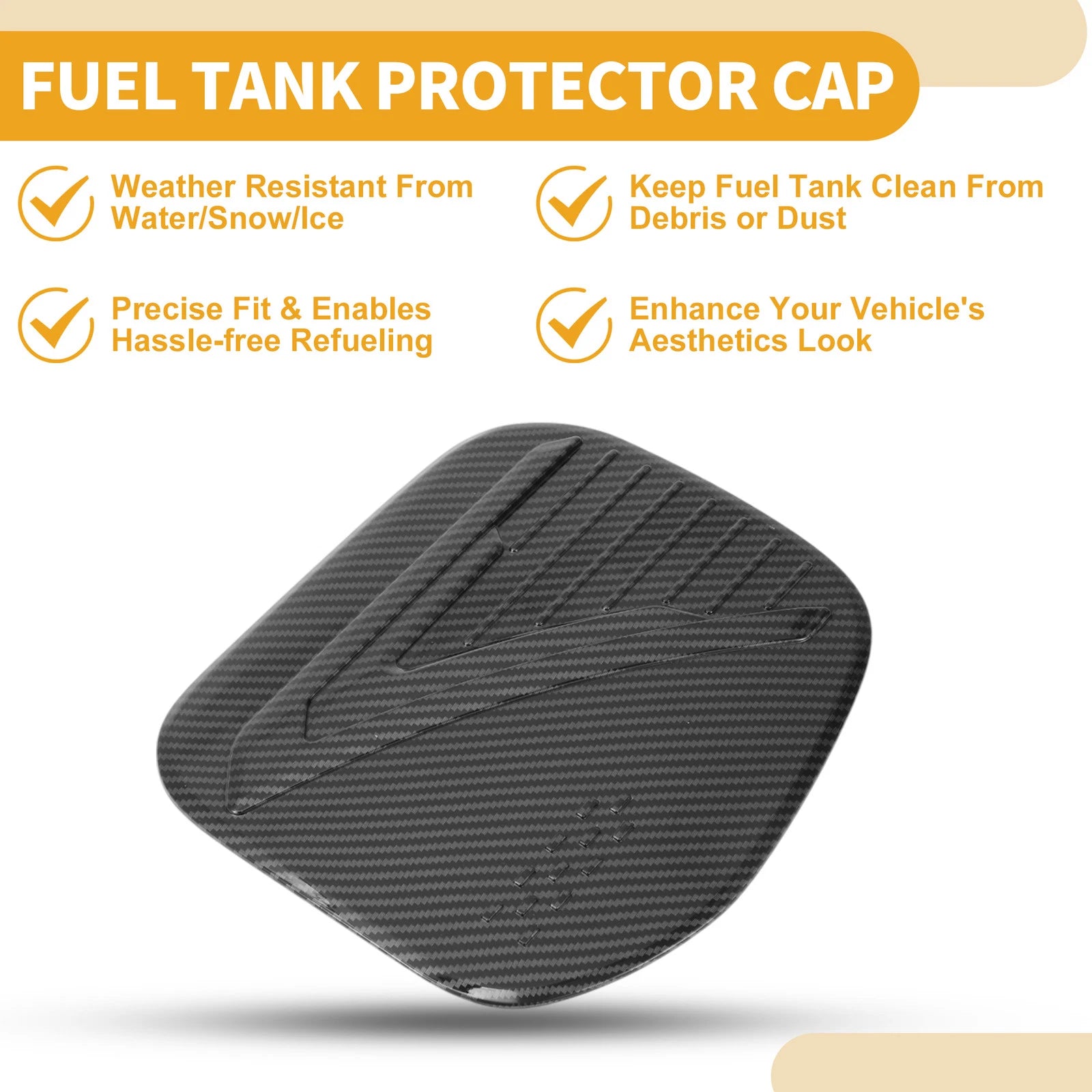 Fuel Tank Door Cap for Toyota Prius (2024–2025) Carbon Fiber Black