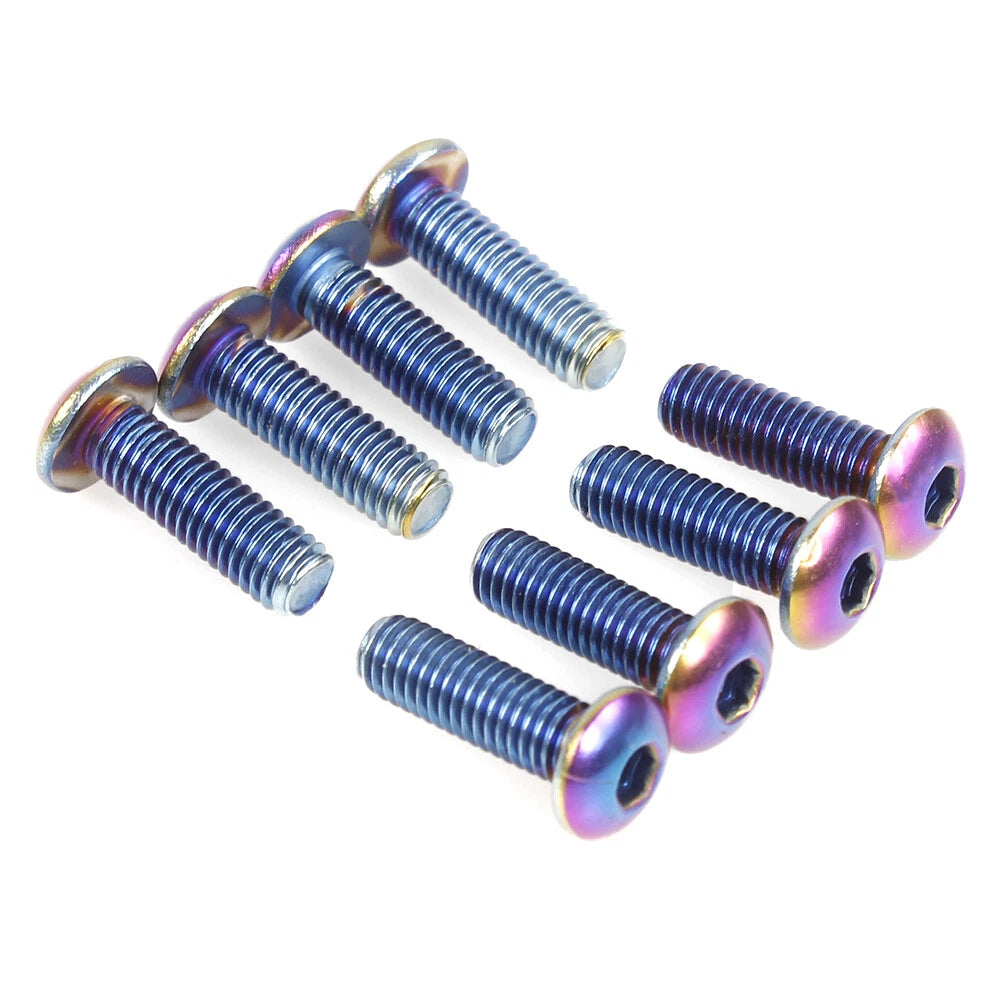 Set of 8 Neo Chrome Steering Wheel Screw Kit M5x0.8