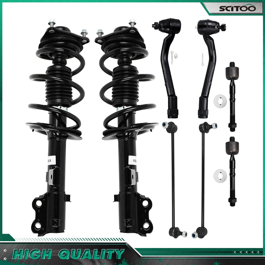 Front Strut Coil Spring Sway Bar Links Tie Rod End Kit for Kia Optima (2011–2012)