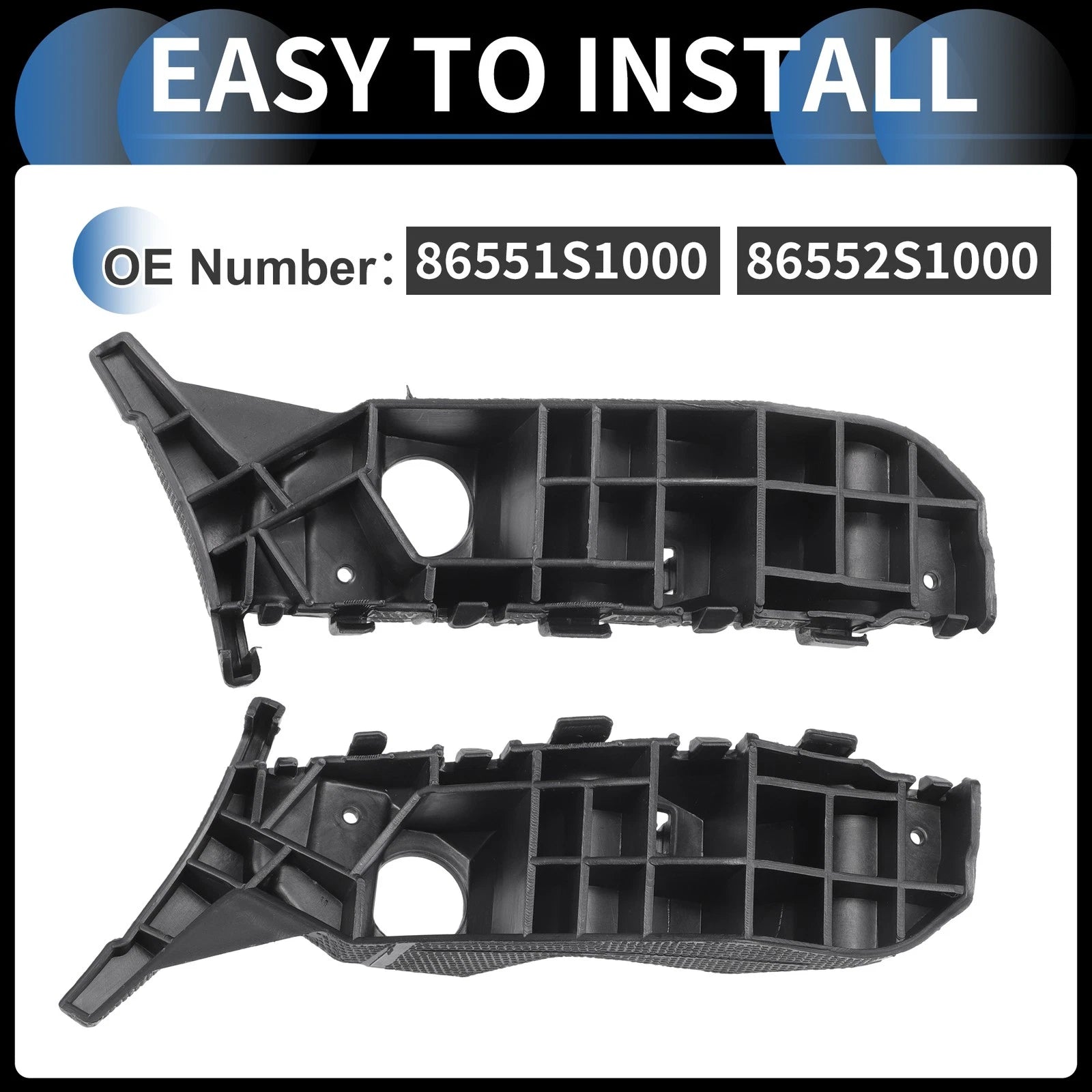 2X Front Bumper Retainer Bracket No. 86551S1000 for Hyundai Santa Fe (2019–2020)