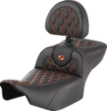 SADDLEMEN Roadsofa Extended Reach Seat with Backrest for Harley Davidson