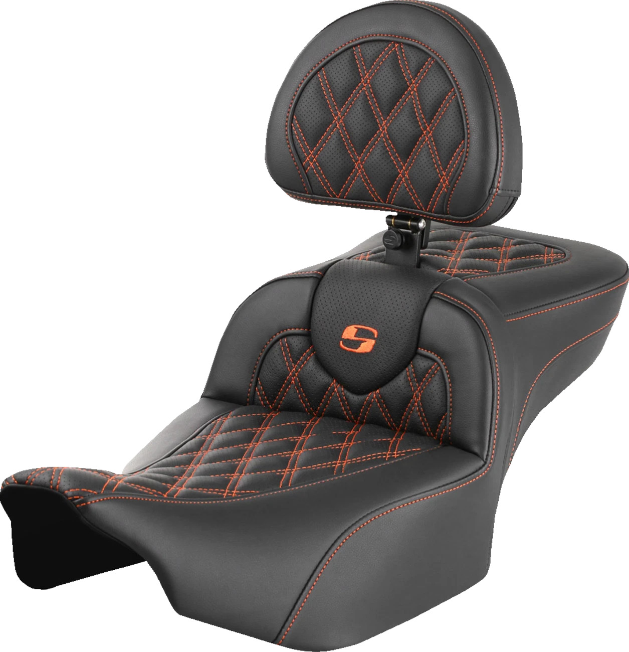 SADDLEMEN Roadsofa Extended Reach Seat with Backrest for Harley Davidson