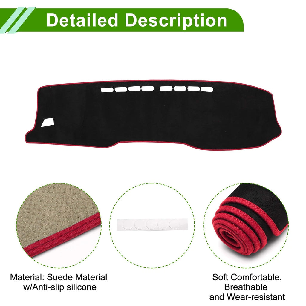 Dashboard Dash Cover Mat for Toyota Hilux Gun125 (2017–2020) Black Red