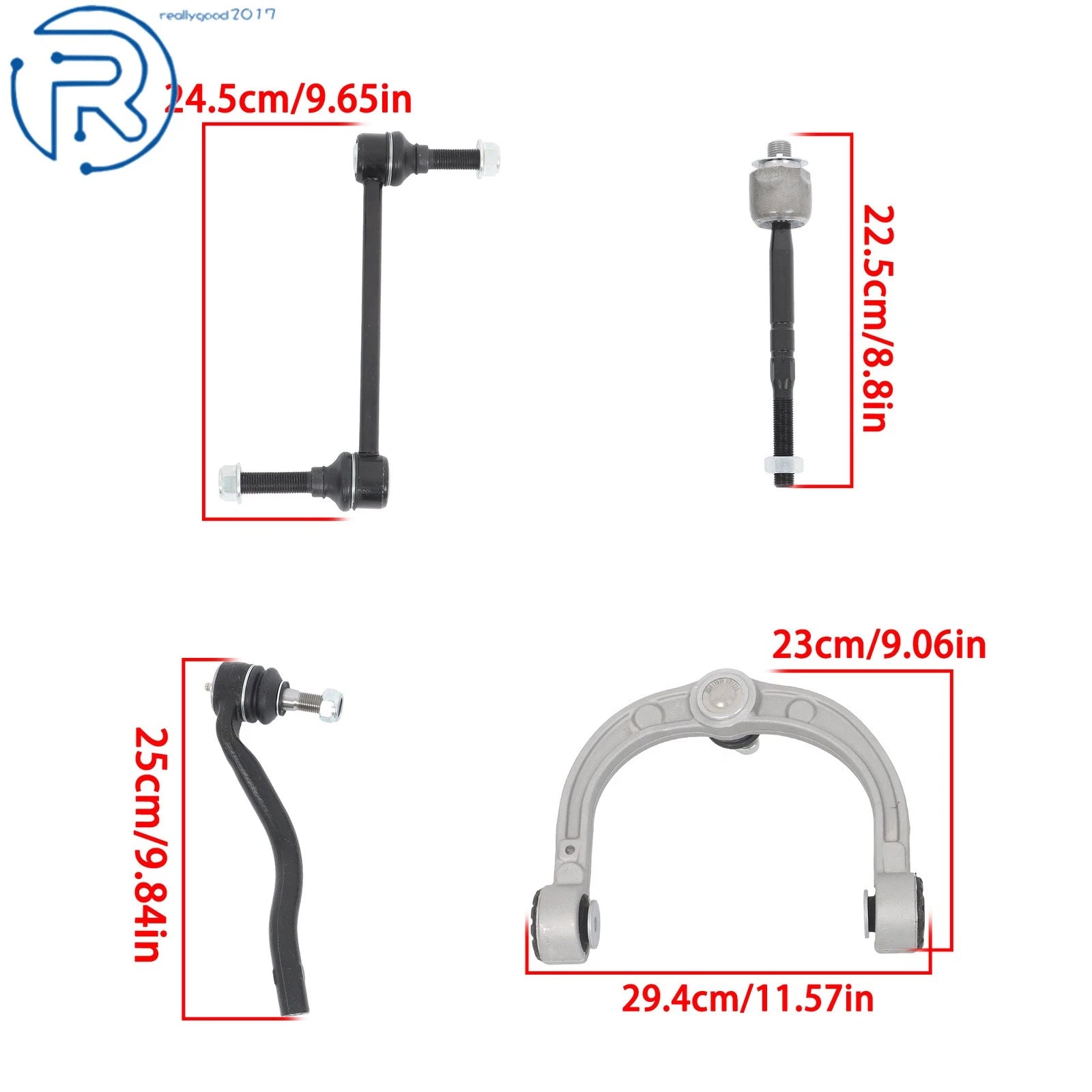 Set of 2 Front Upper Control Arms Ball Joint Tie Rod Kit for Mercedes ML350 ML450 (2006–2011)