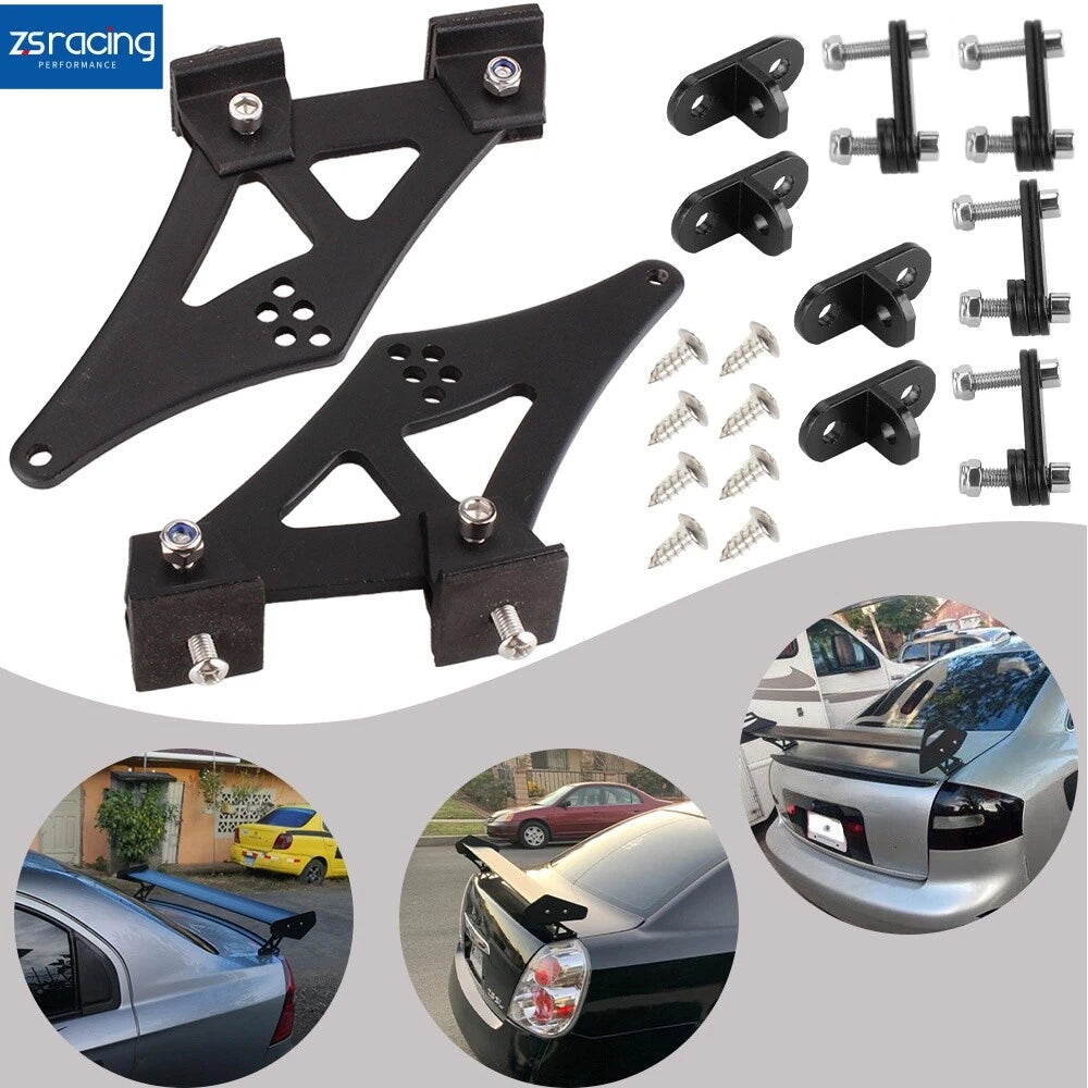 Set of 2 CNC Rear Wing Spoiler Mount Brackets for Universal Cars