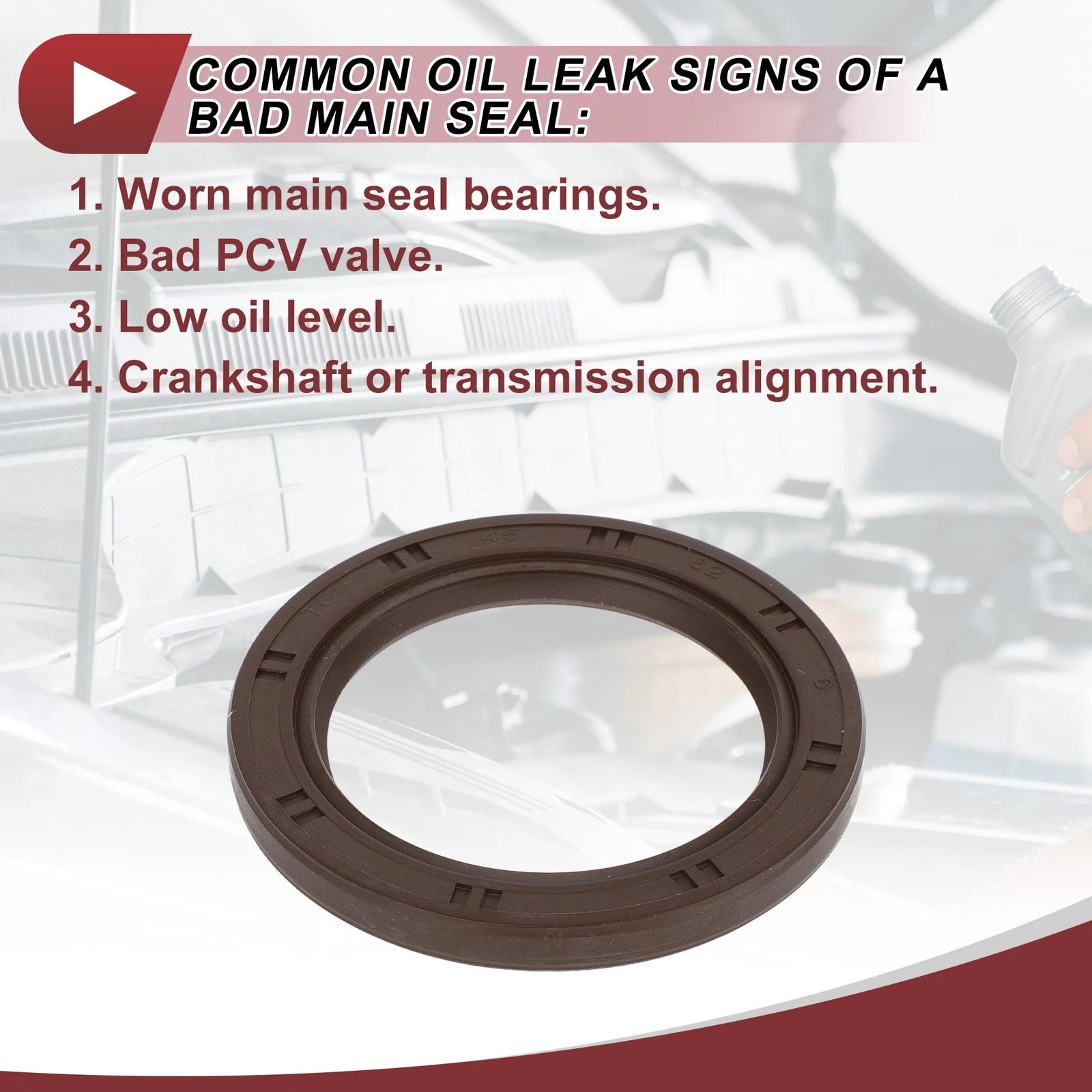 1 Pc Crankshaft Oil Seal for Hyundai Genesis, Kia K900 (No. 21352-3C600)