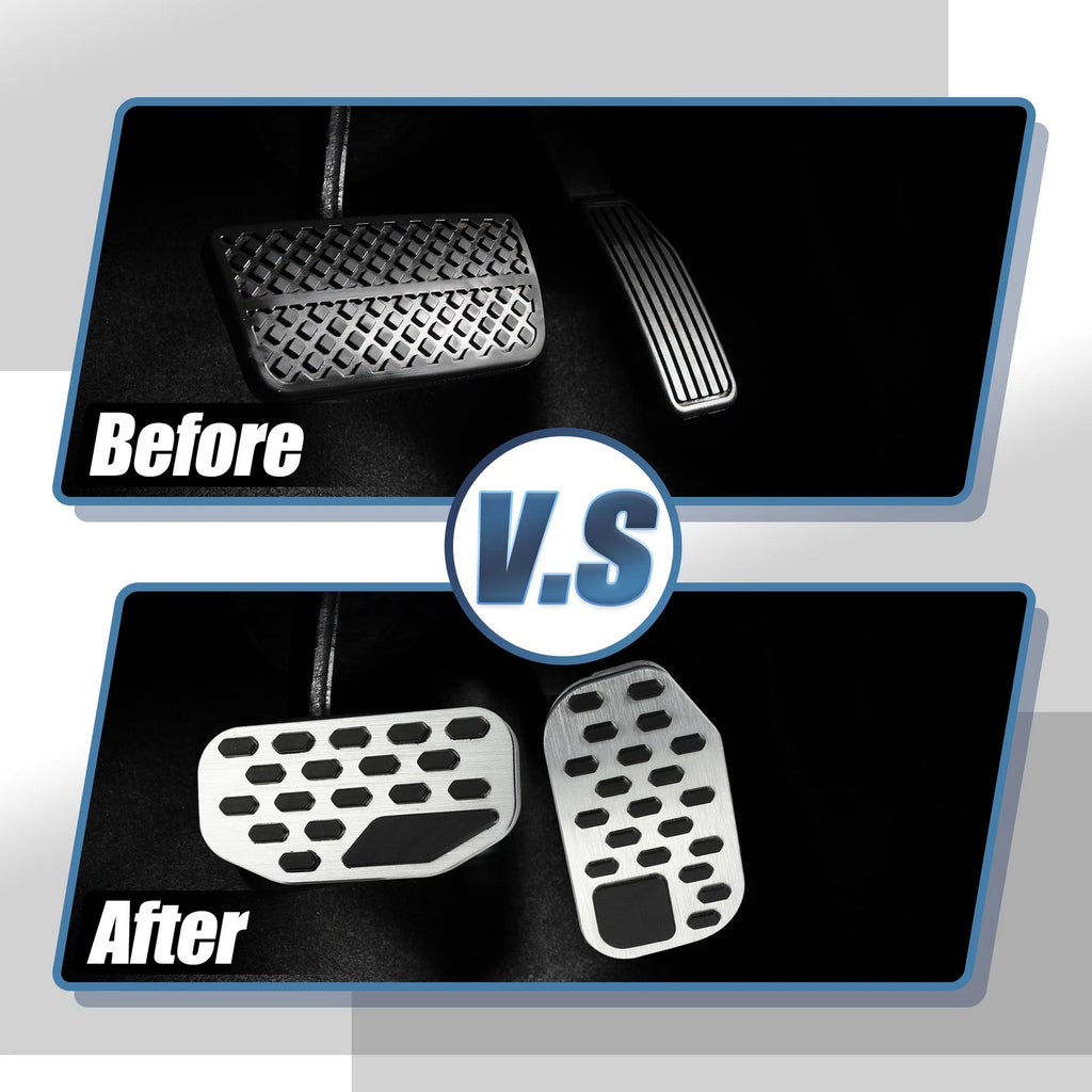 2X Brake Gas Accelerator Pedal Covers for Ford F150 (2022) - Silver Tone 718844648431