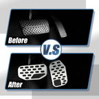 2X Brake Gas Accelerator Pedal Covers for Ford F150 (2022) - Silver Tone 718844648431