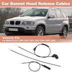 3Pcs Engine Bonnet Hood Release Cable Kit for BMW X5 E53 (2000–2006) 51238402615
