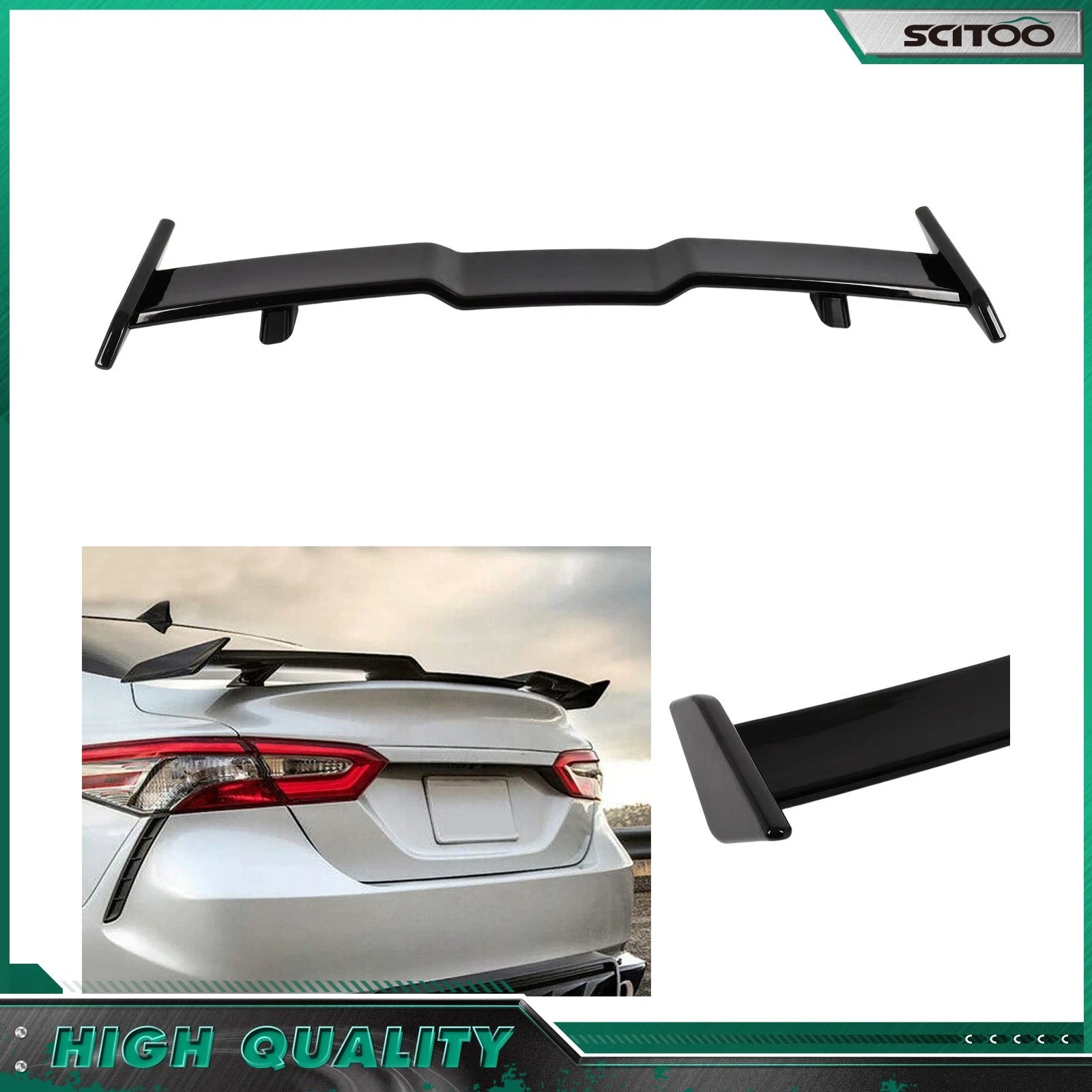 Trunk Spoiler for Toyota Camry (2018–2024), Honda Accord (2018–2024) - Black ABS