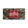 Camo License Plate for Nebraska Huskers (6 x 12)