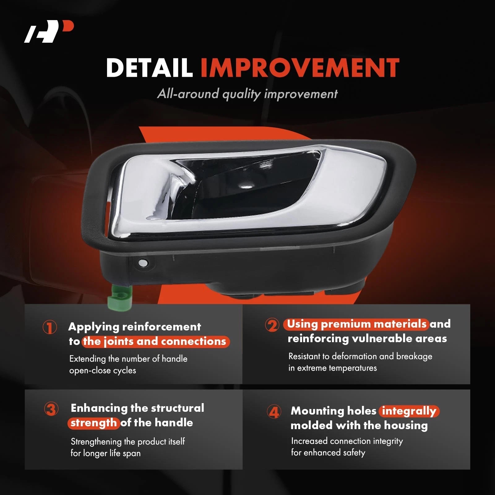 Chrome Rear Right Interior Door Handle for Honda Pilot (2003-2008)