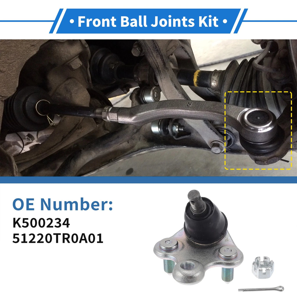 2X Front Lower Ball Joints for Honda Civic (2012–2015) No.K500234/51220TR0A01