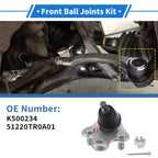 2X Front Lower Ball Joints for Honda Civic (2012–2015) No.K500234/51220TR0A01