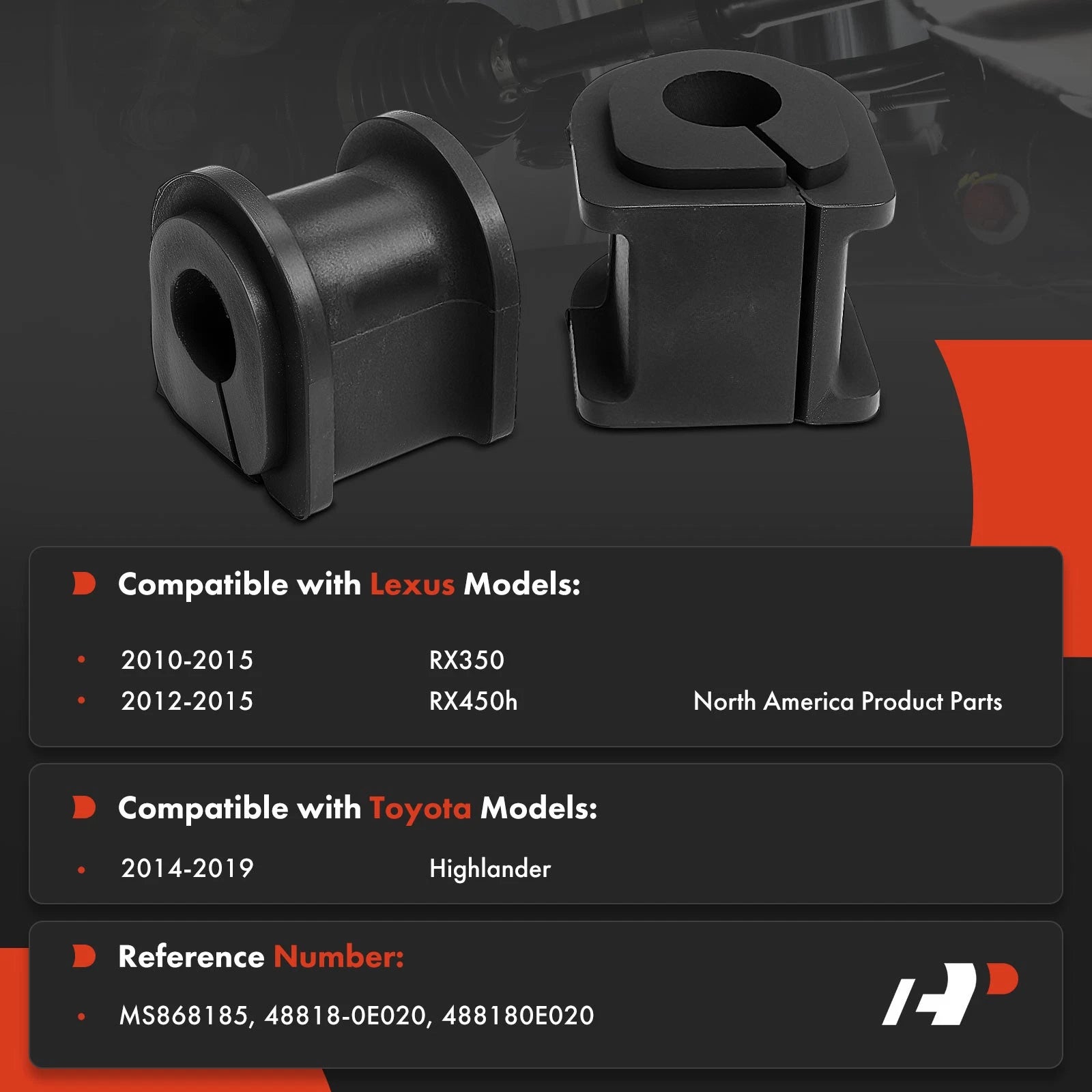 Rear Sway Bar Bushing for Toyota Highlander Lexus RX350 (2014–2019)