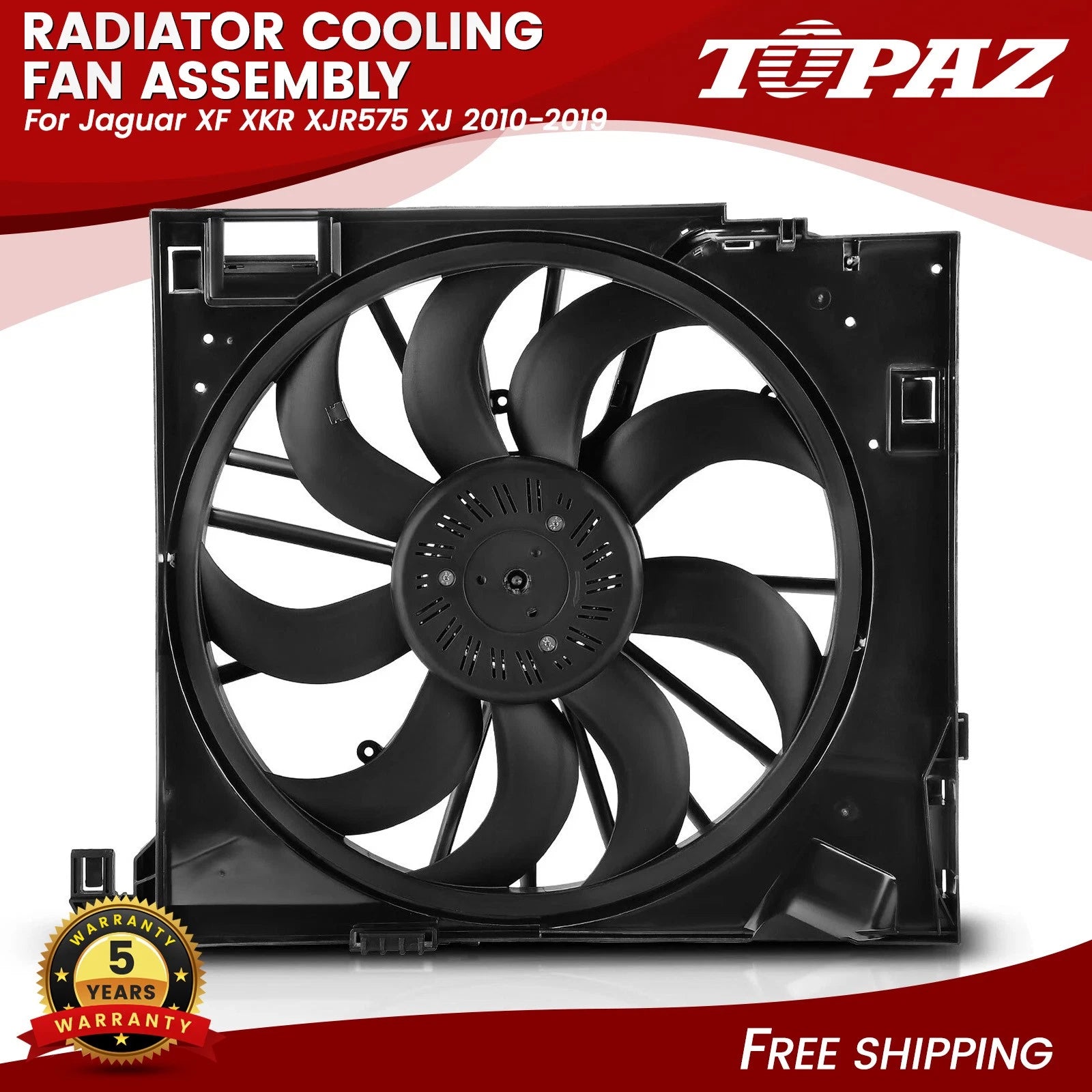 Radiator Cooling Fan Assembly for Jaguar XF XKR XJR575 XJ (2010–2019)